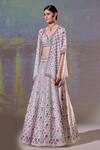 Shop_Rajdeep Ranawat_White Dupion Leela Geometric Print Skirt Set_Online_at_Aza_Fashions