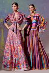 Buy_Rajdeep Ranawat_Multi Color Dupion Leela Abstract Print Skirt And Crop Top Set_Online_at_Aza_Fashions