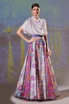 Buy_Rajdeep Ranawat_White Dupion Leela Printed Skirt And Crop Top Set_at_Aza_Fashions