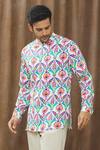 Buy_Siddhartha Bansal_Multi Color Cotton Satin Floral Print Shirt_Online_at_Aza_Fashions