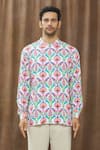 Shop_Siddhartha Bansal_Multi Color Cotton Satin Printed Floral Shirt  _Online_at_Aza_Fashions