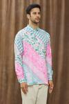 Buy_Siddhartha Bansal_Multi Color Cotton Satin Checkered, Floral Printed Shirt _Online_at_Aza_Fashions