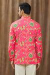 Shop Siddhartha Bansal Pink Cotton Satin Floral Print Shirt at Aza Fashions Shop_Siddhartha Bansal_Pink Cotton Satin Floral Print Shirt _at_Aza_Fashions