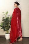 Shop_Falguni.Foram_Red Anarkali And Pant Viscose & Dupatta Organza And Placement Embroidered Set _at_Aza_Fashions