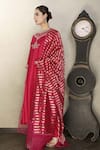 Buy_Falguni.Foram_Pink Kurta And Pant Viscose & Dupatta Organza And Placement Embroidered Set _Online_at_Aza_Fashions