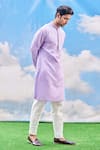 Tisa - Men_Purple Silk Viscose Blend Embroidered Floral Full Sleeve Kurta Set  _Online_at_Aza_Fashions