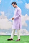 Buy_Tisa - Men_Purple Silk Viscose Blend Embroidered Floral Full Sleeve Kurta Set  _Online_at_Aza_Fashions