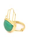 Sangeeta Boochra Gold Plated Stones Green Cutwork Ring Online at Aza Fashions Sangeeta Boochra_Gold Plated Stones Green Cutwork Ring _Online_at_Aza_Fashions