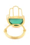 Buy Sangeeta Boochra Gold Plated Stones Green Cutwork Ring Online at Aza Fashions Buy_Sangeeta Boochra_Gold Plated Stones Green Cutwork Ring _Online_at_Aza_Fashions
