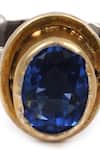 Buy_Sangeeta Boochra_Blue Stone Dual Studded Ring _Online_at_Aza_Fashions