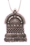 Sangeeta Boochra_Silver Plated Temple Carved Pendant Necklace _Online_at_Aza_Fashions