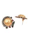 Sangeeta Boochra_Floral Carved Stud Earrings_Online_at_Aza_Fashions