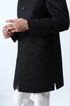 Buy_KAKA CALCUTTA_Black Suiting Fabric Embroidery Thread And Beads Bandhgala & Trouser Set _Online_at_Aza_Fashions
