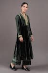 Shades Of India_Green Sahiba Velvet Kurta_Online_at_Aza_Fashions