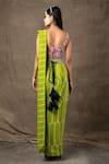 Shop_Nupur Kanoi_Green Silk And Crepe Embroidery & Bandhani Pre-draped Saree With Blouse  _at_Aza_Fashions