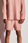 Buy_Line Out Line_Pink Cotton Poly Blend Shorts_Online_at_Aza_Fashions
