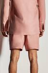 Shop_Line Out Line_Pink Cotton Poly Blend Shorts_Online_at_Aza_Fashions