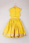 Shop_P & S CO_Yellow Tissue Sequins, Embroidery Leaf Lehenga And Choli Set _at_Aza_Fashions
