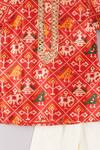 P & S Co_Red Silk Printed Patola Kurta Set _Online_at_Aza_Fashions