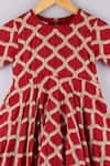 P & S CO_Red Silk Sequins, Zari Embroidered Asymmetric Dress _Online_at_Aza_Fashions