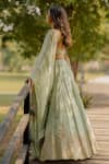 Buy_Anupraas by Nishant and Rahul_Green Bamberg Silk Floral Embellished Lehenga Set_Online_at_Aza_Fashions