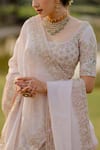 Buy_Anupraas by Nishant and Rahul_Pink Bamberg Silk Embroidered Zardozi Round Bridal Lehenga Set _Online_at_Aza_Fashions