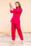 Buy_Missprint_Pink Cotton Linen Shirt And Pant Set_Online_at_Aza_Fashions