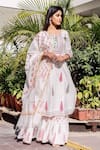 Buy_Missprint_White Chanderi Embroidered Gota Work Round Printed Kurta Sharara Set _at_Aza_Fashions