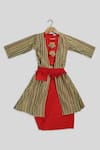 Buy_Champscloset_Multi Color Striped Jacket And Skirt Set  _at_Aza_Fashions