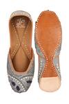 Shop_Jutti Express_Gray Embroidered Grey Juttis _at_Aza_Fashions