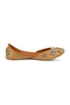 Shop_Jutti Express_Gold Floral Embroidered Juttis _at_Aza_Fashions