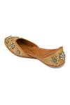 Jutti Express_Gold Floral Embroidered Juttis _Online_at_Aza_Fashions