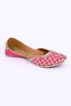 Buy_Jutti Express_Pink Embroidered Rubayat Juttis _Online_at_Aza_Fashions