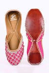 Shop_Jutti Express_Pink Embroidered Rubayat Juttis _at_Aza_Fashions