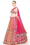 Shop_Moledro_Orange Lehenga Chinon Embroidered Floral Motifs Ayra And Draped Blouse Set _Online_at_Aza_Fashions