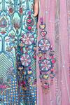 Shop_Moledro_Blue Blouse Opada Silk And Cape Sleeve Butterfly Net, Lehenga Falak Off Set _Online_at_Aza_Fashions