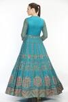 Shop_Moledro_Blue Modal Satin, Butterfly Net, Flat Liba Embroidered Anarkali With Dupatta_at_Aza_Fashions