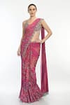 Buy_Moledro_Pink Bustier Modal Satin And Saree Chiffon Print Lynna Pre-pleated With Blouse _at_Aza_Fashions