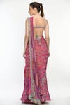 Shop_Moledro_Pink Bustier Modal Satin And Saree Chiffon Print Lynna Pre-pleated With Blouse _at_Aza_Fashions