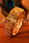 Buy_Nazaakat By Samara Singh_Gold Plated Stones Embellished Carved Bangle_Online_at_Aza_Fashions