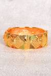 Shop_Nazaakat By Samara Singh_Gold Plated Stones Embellished Carved Bangle_Online_at_Aza_Fashions