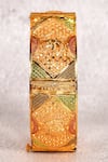 Nazaakat By Samara Singh_Gold Plated Stones Embellished Carved Bangle_at_Aza_Fashions