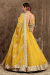 Shop_SHIKHAR SHARMA_Yellow Silk Chanderi Embroidery Gota V Neck Anarkali Set _at_Aza_Fashions