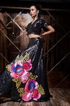 Shop_The Royaleum_Black Sequin Embroidered Lehenga Set_at_Aza_Fashions