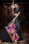 The Royaleum_Black Sequin Embroidered Lehenga Set_Online_at_Aza_Fashions
