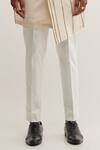 Buy_Dhruv Vaish_Beige Handloom Cotton Embroidered Striped Kurta Set  _Online_at_Aza_Fashions