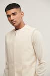 Buy_Dhruv Vaish_White Handloom Cotton Plain Jawahar Jacket  _Online_at_Aza_Fashions