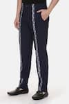 Buy_Mayank Modi - Men_Blue 100% Cotton Striped Trouser  _Online_at_Aza_Fashions