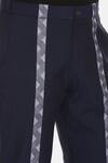 Mayank Modi - Men_Blue 100% Cotton Striped Trouser  _at_Aza_Fashions