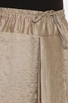 Mayank Modi - Men_Gold Silk Slub Plain Metallic Pleated Dhoti Pant  _at_Aza_Fashions